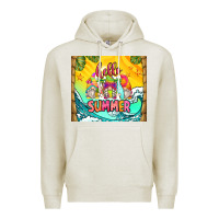 Oatmeal Heather hello summer gnomes Premium Hoodie - Zillion Design Studio