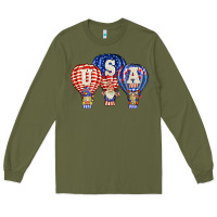 Army Green usa air balloon gnomies Long Sleeve Tee - BarkalooDesign
