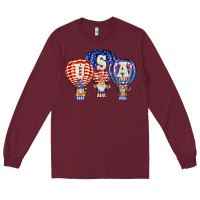Burgundy usa air balloon gnomies Long Sleeve Tee - BarkalooDesign