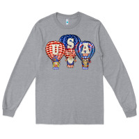 Heather Grey usa air balloon gnomies Long Sleeve Tee - BarkalooDesign