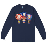 Navy usa air balloon gnomies Long Sleeve Tee - BarkalooDesign