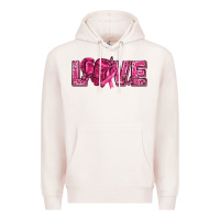 Pale Pink Breast Cancer Love Premium Hoodie - texasbilliewilder