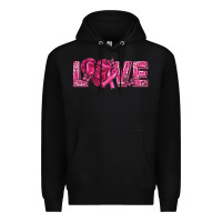 Black Breast Cancer Love Premium Hoodie - texasbilliewilder