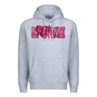 Heather Grey Breast Cancer Love Premium Hoodie - texasbilliewilder