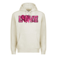 Oatmeal Heather Breast Cancer Love Premium Hoodie - texasbilliewilder