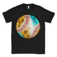 Black baseball with sunflower round earrings Classic Tee - BundleAndBundleShop