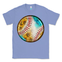 Colony Blue baseball with sunflower round earrings Classic Tee - BundleAndBundleShop