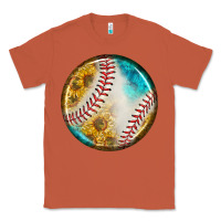 Copper baseball with sunflower round earrings Classic Tee - BundleAndBundleShop