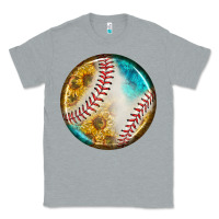 Heather Grey baseball with sunflower round earrings Classic Tee - BundleAndBundleShop