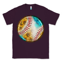 Plum baseball with sunflower round earrings Classic Tee - BundleAndBundleShop