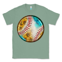 Sage baseball with sunflower round earrings Classic Tee - BundleAndBundleShop
