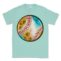 Seafoam baseball with sunflower round earrings Classic Tee - BundleAndBundleShop