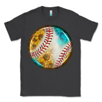 Smoke baseball with sunflower round earrings Classic Tee - BundleAndBundleShop