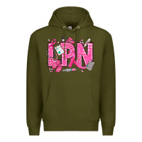 Army Green Breast Cancer LPN Licensed Practical Nurse Premium Hoodie - texasbilliewilder