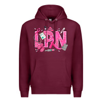 Burgundy Breast Cancer LPN Licensed Practical Nurse Premium Hoodie - texasbilliewilder