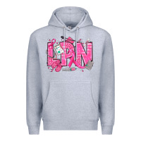 Heather Grey Breast Cancer LPN Licensed Practical Nurse Premium Hoodie - texasbilliewilder