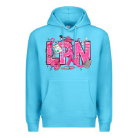 Ocean Blue Breast Cancer LPN Licensed Practical Nurse Premium Hoodie - texasbilliewilder