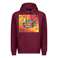 Burgundy best teacher ever Premium Hoodie - Zillion Design Studio