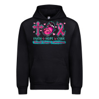 Black Faith Hope Cure Breast Cancer Awareness Urban Hoodie - texasbilliewilder
