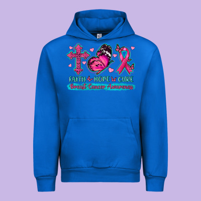 Faith Hope Cure Breast Cancer Awareness Urban Hoodie Designed By Texasbilliewilder