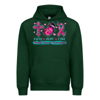 Forest Green Faith Hope Cure Breast Cancer Awareness Urban Hoodie - texasbilliewilder