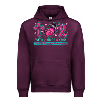 Mauve Wine Faith Hope Cure Breast Cancer Awareness Urban Hoodie - texasbilliewilder