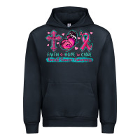 Navy Faith Hope Cure Breast Cancer Awareness Urban Hoodie - texasbilliewilder