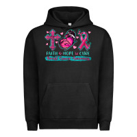 Pigment Black Faith Hope Cure Breast Cancer Awareness Urban Hoodie - texasbilliewilder