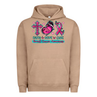 Pigment Burro Faith Hope Cure Breast Cancer Awareness Urban Hoodie - texasbilliewilder