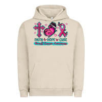 Pigment French Oak Faith Hope Cure Breast Cancer Awareness Urban Hoodie - texasbilliewilder