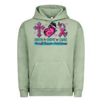 Pigment Oil Green Faith Hope Cure Breast Cancer Awareness Urban Hoodie - texasbilliewilder