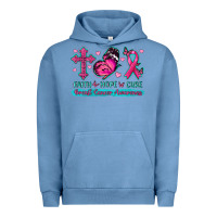 Pigment Pebble Blue Faith Hope Cure Breast Cancer Awareness Urban Hoodie - texasbilliewilder