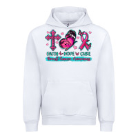 White Faith Hope Cure Breast Cancer Awareness Urban Hoodie - texasbilliewilder