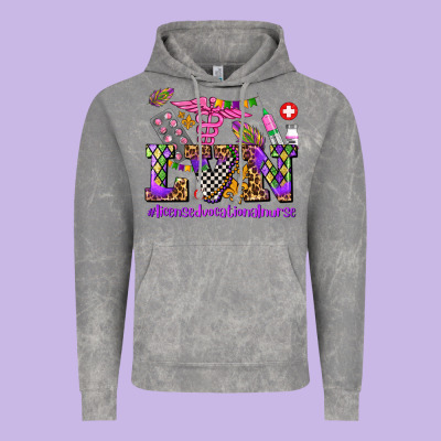 Mardi Gras  Lvn Licensed Vocational Nurse Vintage Hoodie Designed By Adodesignshop