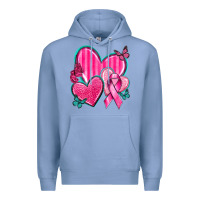 Colony Blue Breast Cancer Hearts Premium Hoodie - texasbilliewilder