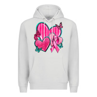 Dove Grey Breast Cancer Hearts Premium Hoodie - texasbilliewilder