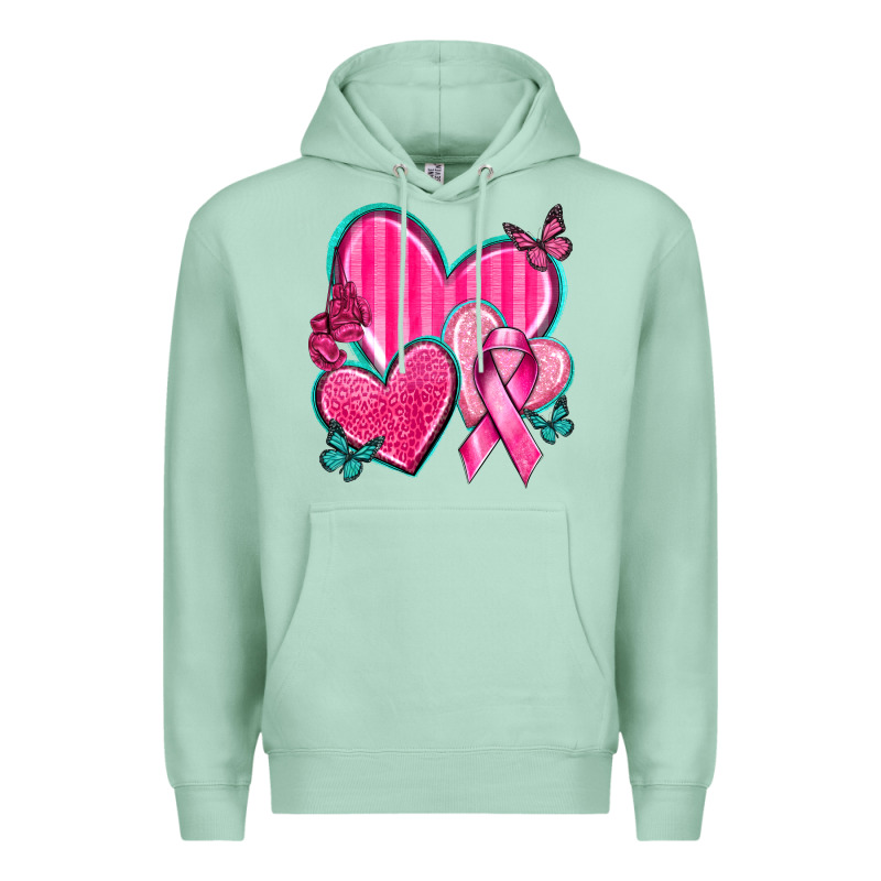 Breast Cancer Hearts Premium Hoodie by texasbilliewilder | Teevron
