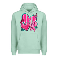 Seafoam Breast Cancer Hearts Premium Hoodie - texasbilliewilder