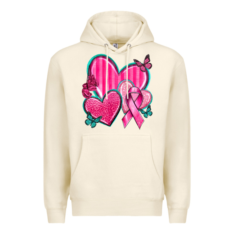 Breast Cancer Hearts Premium Hoodie by texasbilliewilder | Teevron