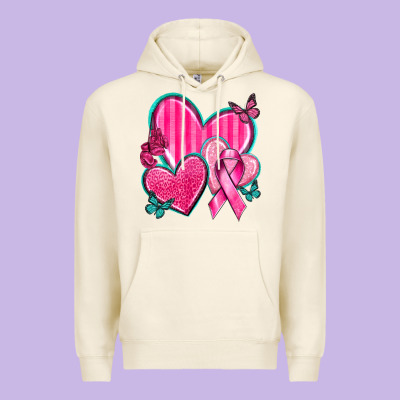 Breast Cancer Hearts Premium Hoodie Designed By Texasbilliewilder