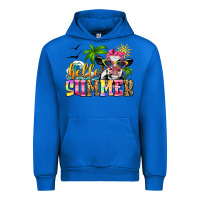 Cobalt hello summer cow Urban Hoodie - Zillion Design Studio