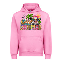 Fuchsia Pink hello summer cow Urban Hoodie - Zillion Design Studio