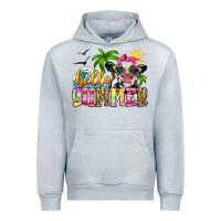 Heather Grey hello summer cow Urban Hoodie - Zillion Design Studio