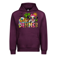 Mauve Wine hello summer cow Urban Hoodie - Zillion Design Studio