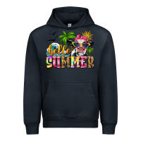 Navy hello summer cow Urban Hoodie - Zillion Design Studio