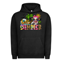 Pigment Black hello summer cow Urban Hoodie - Zillion Design Studio
