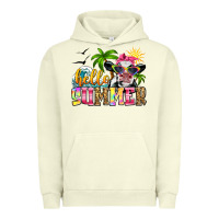 Pigment Pistachio hello summer cow Urban Hoodie - Zillion Design Studio