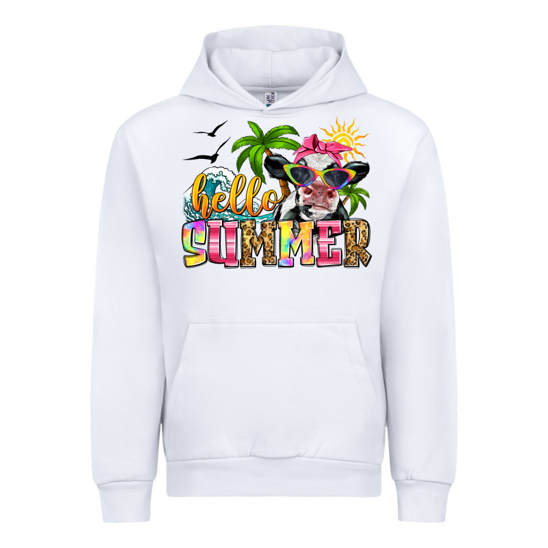 Hello Summer Cow Urban Hoodie by Zillion Design Studio | Teevron