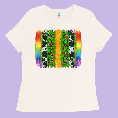 St Patricks Day Rainbow Brushstroke Ladies Tee Designed By Artiststas