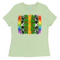 Matcha st patricks day rainbow brushstroke Ladies Tee - Artiststas